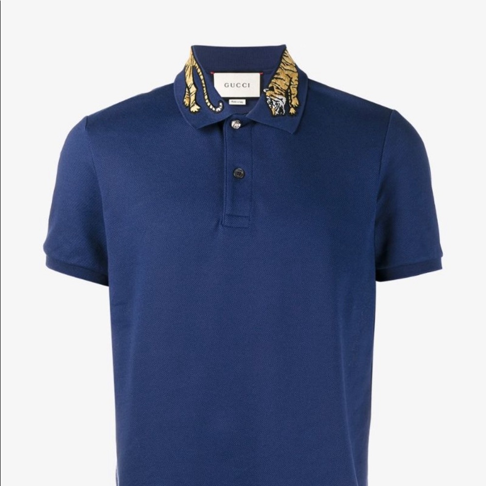 Gucci Tiger Embroidered Polo Shirt - Men’s